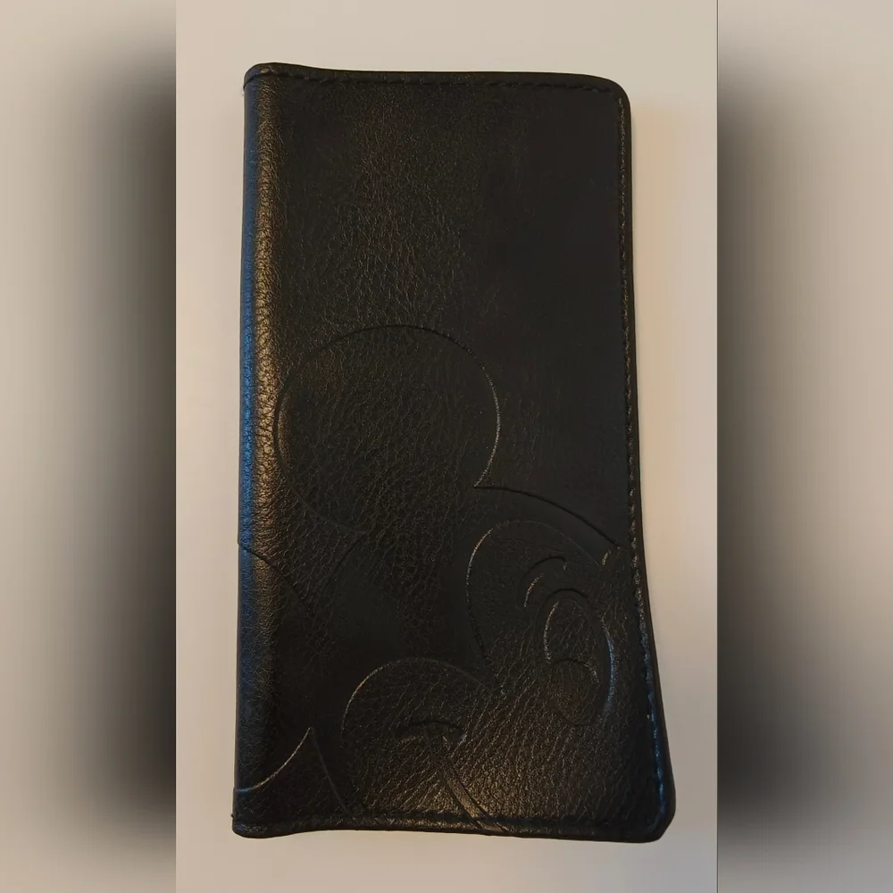 Black faux leather Disney Mickey Embossed Mouse Wallet/Check/Address Book Cover - Picture 1 of 10